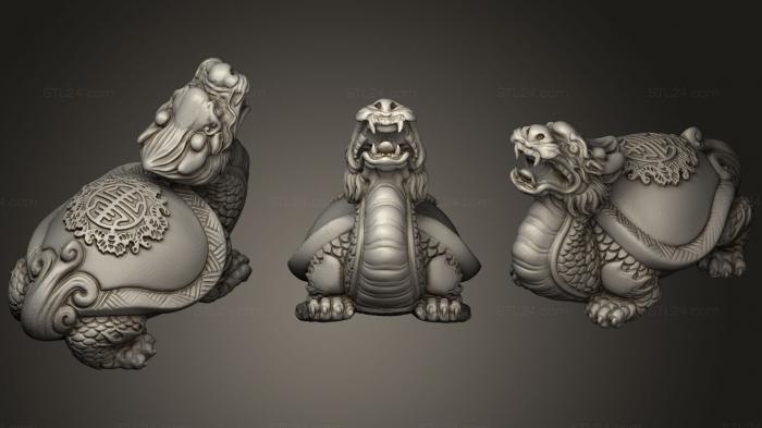 Статуэтки грифоны и драконы (Черепаха-дракон, STKG_0152) 3D модель для ЧПУ станка